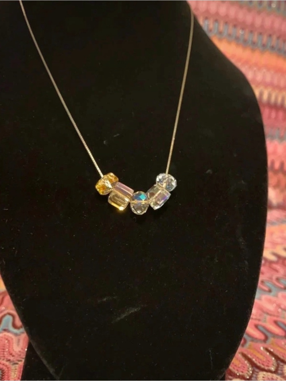Delicate Multicolor Crystal Bead Necklace - Women's Jewelry - Picture 12 of 16
